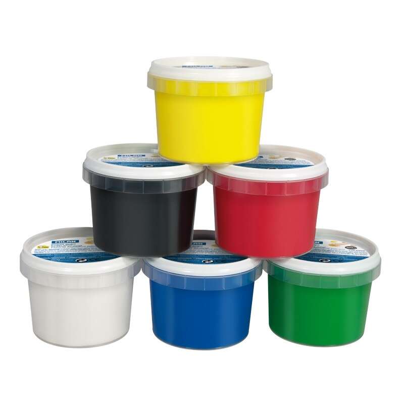 Milan Lot de 6 flacons de peinture à doigts - 100 ml - Application facile - Mélangeable - Couleurs assorties