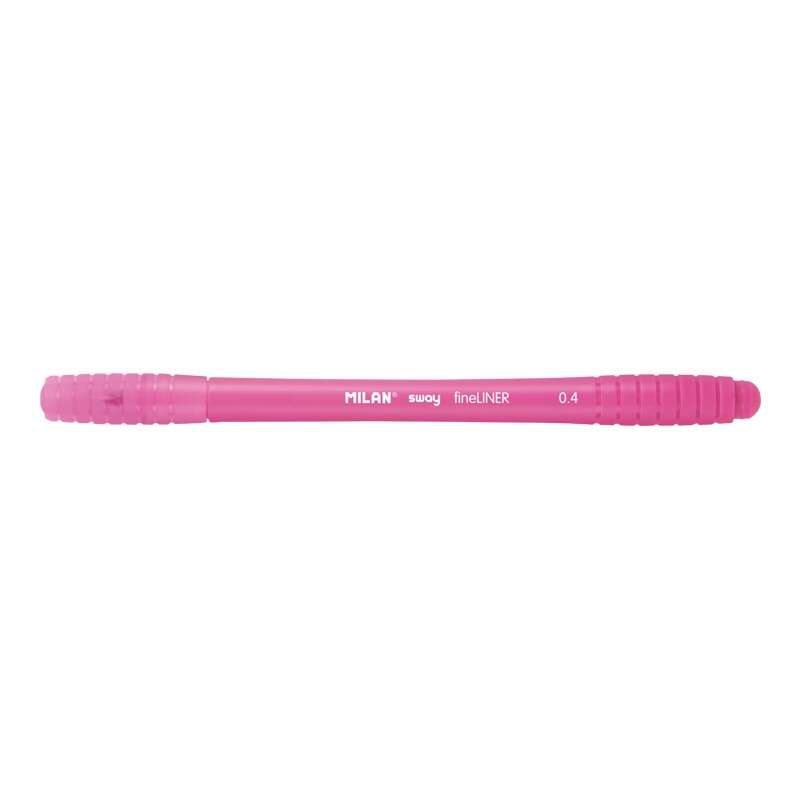 Feutre Milan Sway Fineliner - Pointe fine 0,4 mm - Ergonomique - Encre à l'eau - Rose