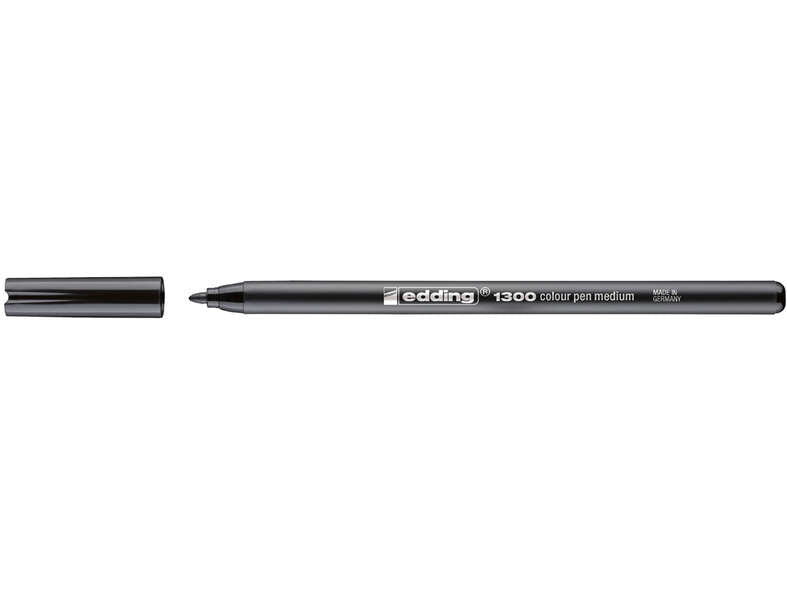 Edding 1300 Rotulador - Punta Redonda - Trazo 2 mm. - Tinta con Base de Agua - Color Negro