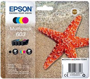 Epson 603 Pack de 4 Cartuchos de Tinta Originales - C13T03U64010 - Prinkweb