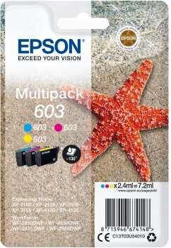 Epson 603 Pack de 3 Cartuchos de Tinta Originales - Cyan, Magenta, Amarillo - C13T03U54010 - Prinkweb