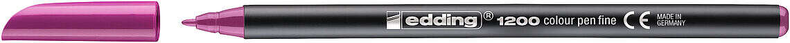 Marcador Edding 1200 - Ponta Redonda - Espessura da Linha de 1mm - Tinta à Base de Água - Cor Magenta