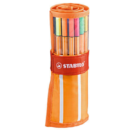 Stabilo Point 88 - Embalagem de 30 Canetas de Ponta de Fibra - Espessura da Linha 0,4 mm - Tinta à Base de A