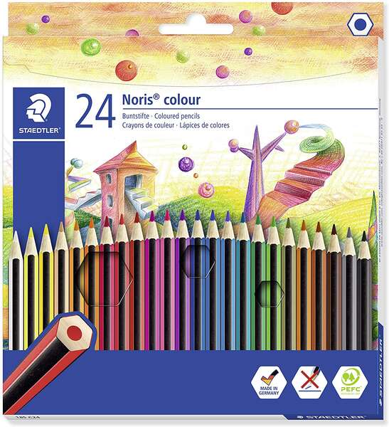 Staedtler Noris Colour 185 Lapices Hexagonales de Colores - Fabricados en Wopex - Muy Res