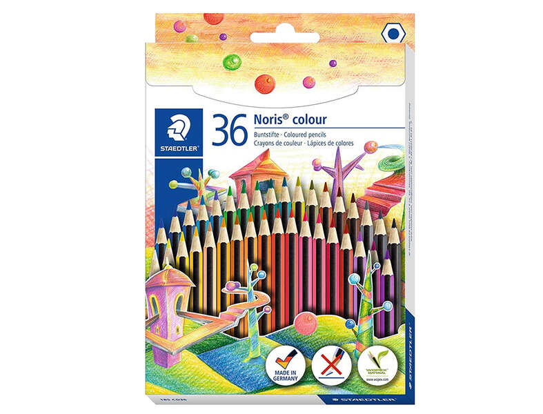 Staedtler Noris Colour 185 Lapices Hexagonales de Colores - Fabricados en Wopex - Muy Res