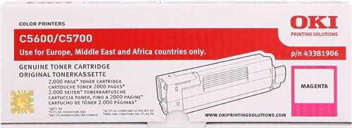 OKI C5600/C5700 Magenta Cartucho de Toner Original - 43381906 - Prinkweb