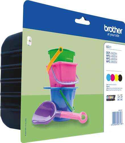Brother LC221 Pack de 4 Cartuchos de Tinta Originales - LC221VALBP - Prinkweb