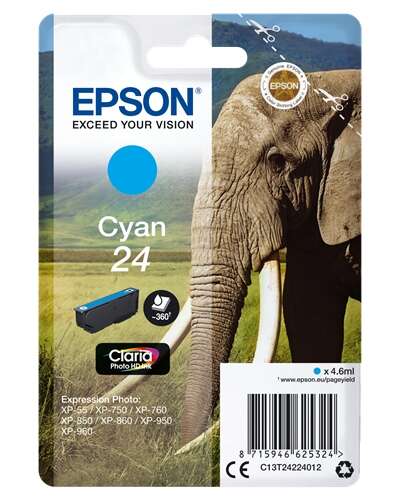 Epson T2422 (24) Cyan Cartucho de Tinta Original - C13T24224012 - Prinkweb