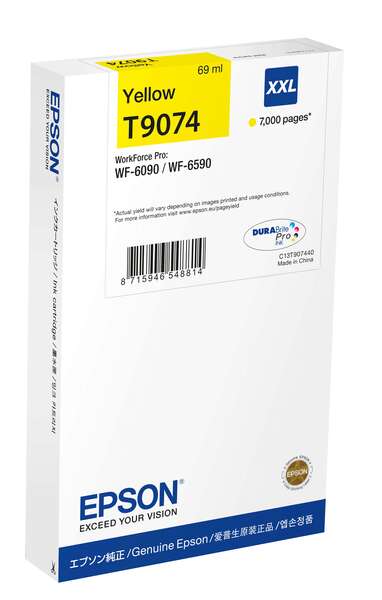 Epson T9074 Amarillo Cartucho de Tinta Original - C13T907440 - Prinkweb