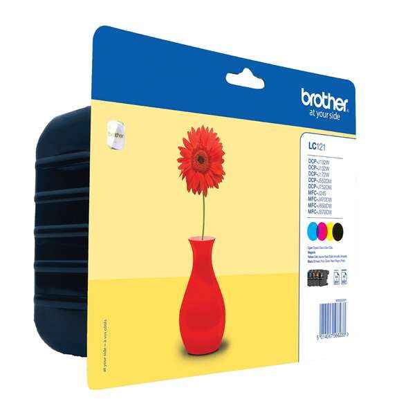 Brother LC121 Pack de 4 Cartuchos de Tinta Originales - LC121VALBP - Prinkweb