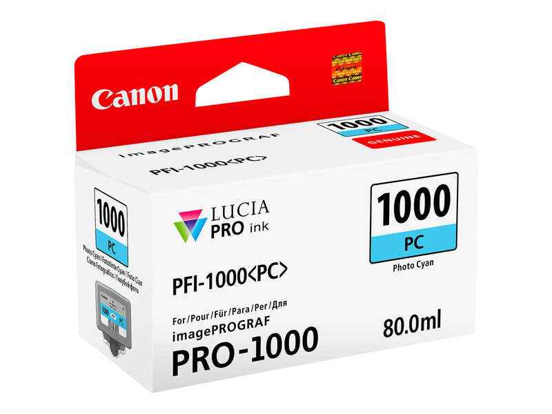 Canon PFI1000 Cyan Photo Cartucho de Tinta Original - PFI1000PC/0550C001 - Prinkweb