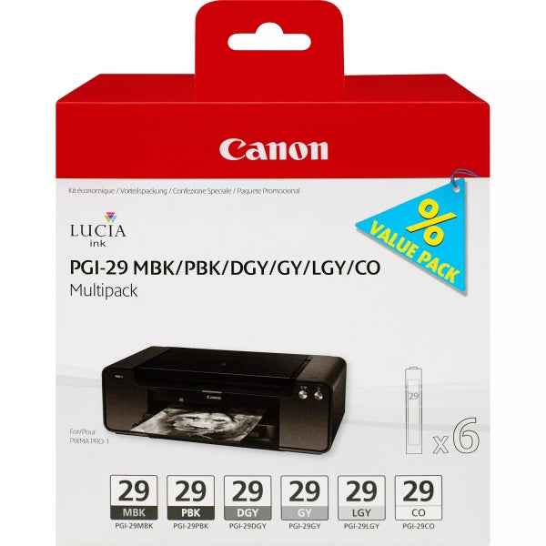 Canon PGI29 Pack de 6 Cartuchos de Tinta Originales - 4868B018 - Prinkweb