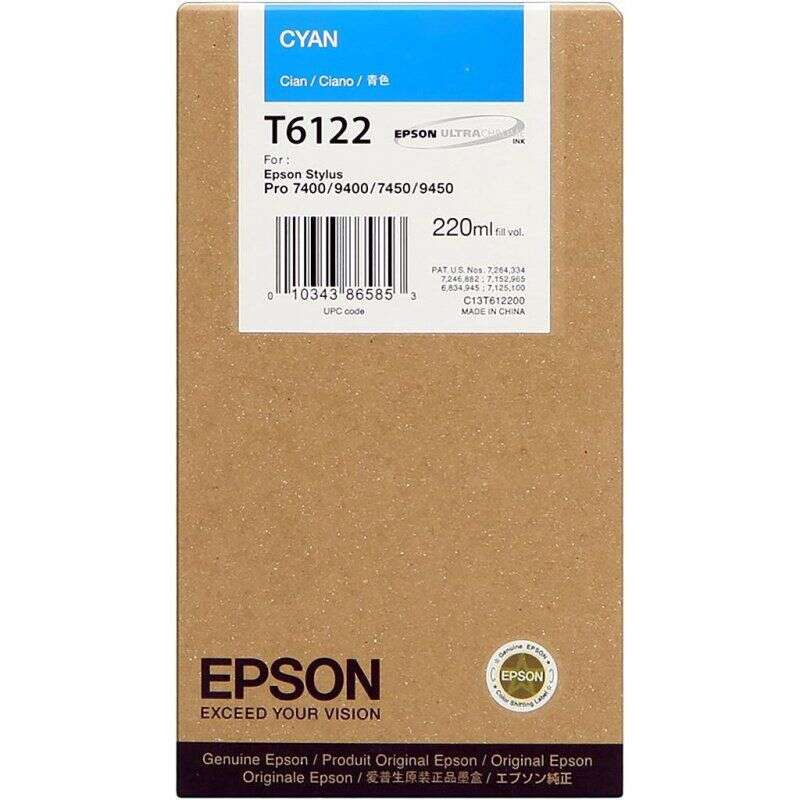 Epson T6122 Cyan Cartucho de Tinta Original - C13T612200 - Prinkweb