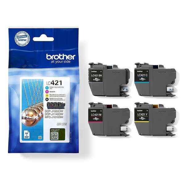 Brother LC421 Pack de 4 Cartuchos de Tinta Originales - LC421VAL - Prinkweb