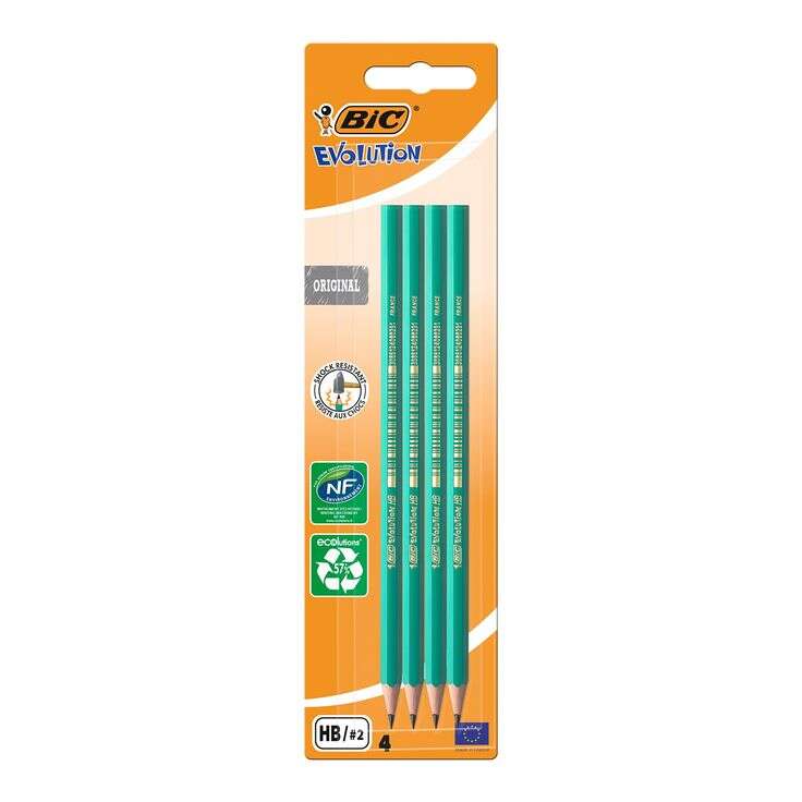 Bic Evolution Lapices de Grafito Hexagonal - Mina HB Ultrarresistente - Sin Madera - No se