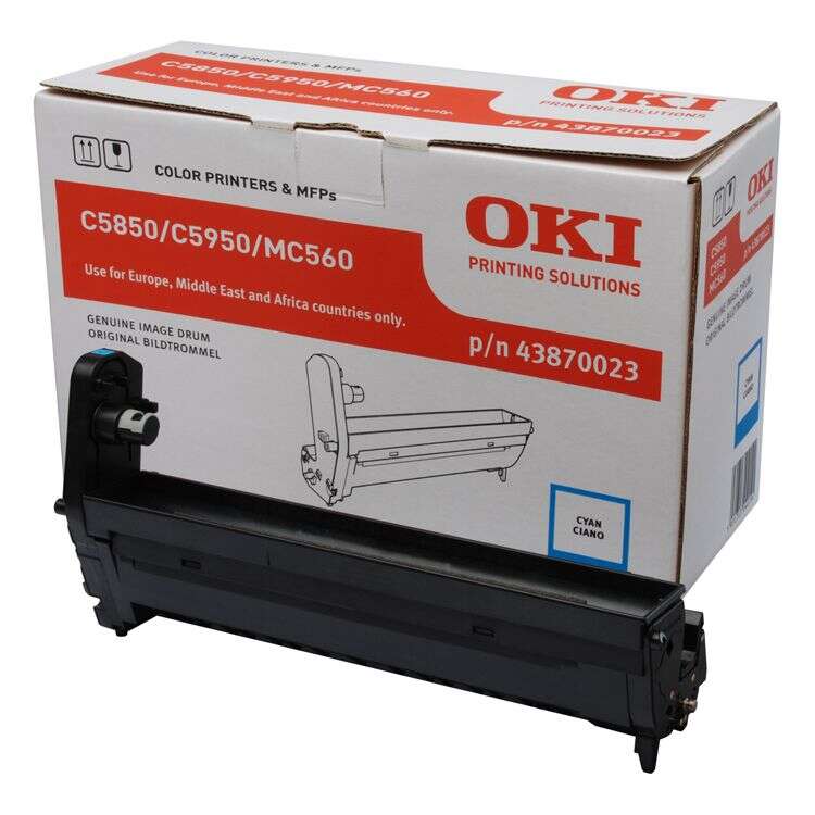 OKI C5850/C5950/MC560 Cyan Tambor de Imagen Original - 43870023 (Drum) - Prinkweb