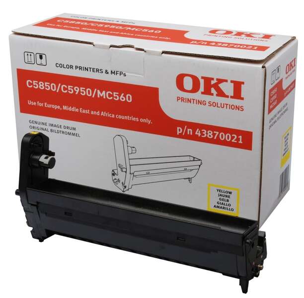 OKI C5850/C5950/MC560 Amarillo Tambor de Imagen Original - 43870021 (Drum) - Prinkweb