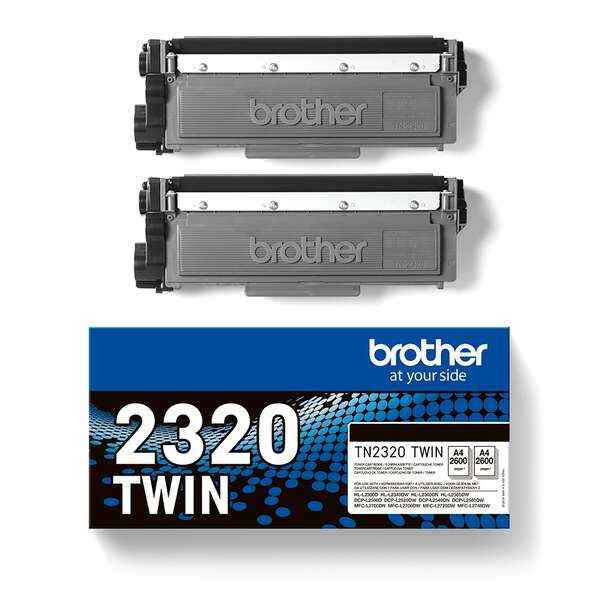 Brother TN2320 Negro Pack de 2 Cartuchos de Toner Originales - TN2320TWIN - Prinkweb