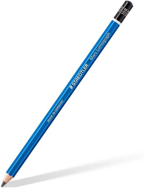 Crayon graphite hexagonal Staedtler Mars Lumograph 100 - Mine 10B - Résistant à la casse - Bois