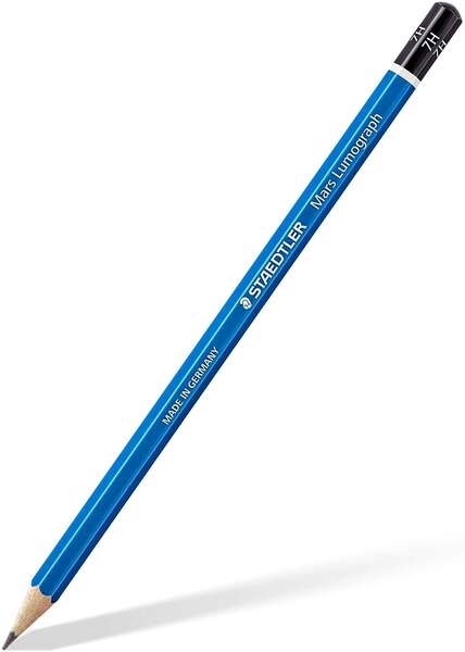 Crayon graphite hexagonal Staedtler Mars Lumograph 100 - Mine 7H - Résistant à la casse - Bois