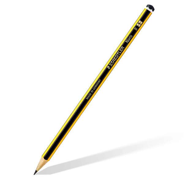 Lápis de grafite hexagonal Staedtler Noris 120-1 - Mina B - Resistente à quebra - Cor: Madeira Florestal