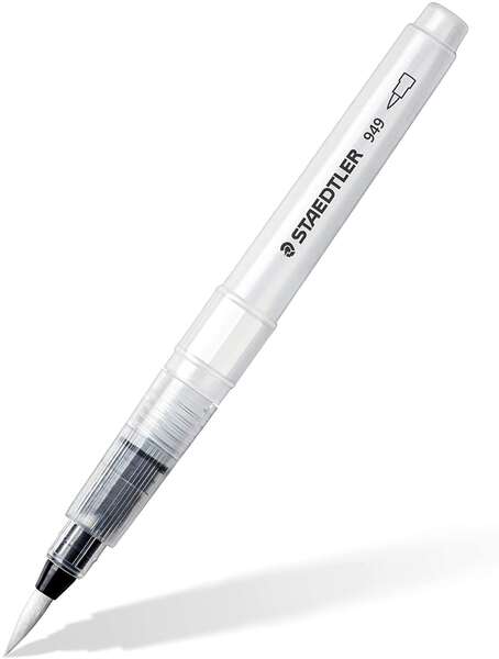 Pinceau à eau Staedtler Design Journey 949 - Remplissage à l'eau pour le mélange - Embout en nylon - Valve de contrôle du débit d'eau