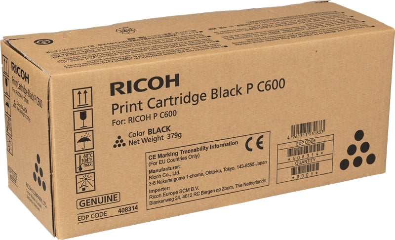 Ricoh PC600 Negro Cartucho de Toner Original - 408314/P C600BK - Prinkweb