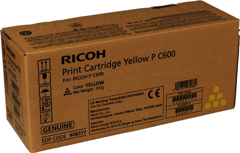 Ricoh PC600 Amarillo Cartucho de Toner Original - 408317/P C600Y - Prinkweb
