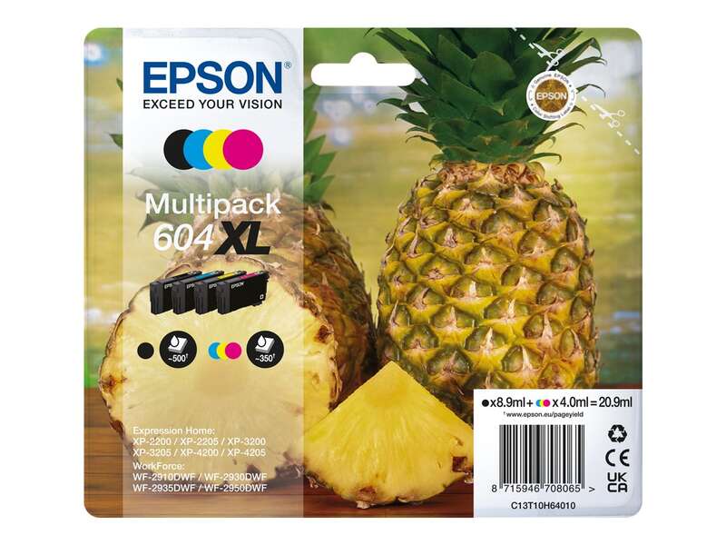 Epson 604XL Pack de 4 Cartuchos de Tinta Originales - C13T10H64010 - Prinkweb