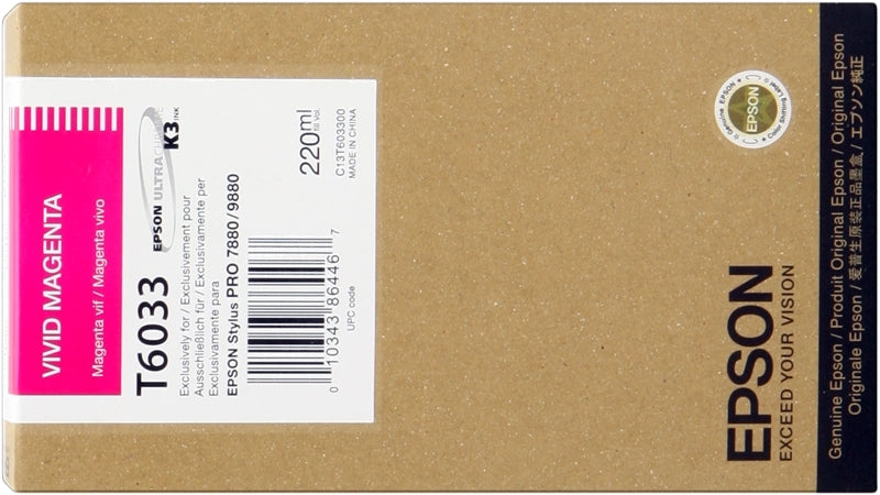 Epson T6033 Magenta Cartucho de Tinta Original - C13T603300 - Prinkweb