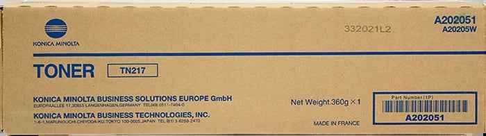 Konica Minolta TN217 Negro Cartucho de Toner Original - A202031/A202051/TN217 - Prinkweb