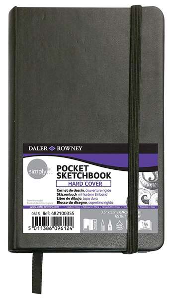 Daler Rowney Simply Cuaderno Cosido - Formato 9x14cm - 72 Hojas de Papel 100g/mg2 - Color Blanco - Prinkweb