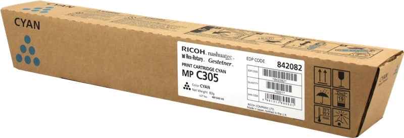 Ricoh Aficio MP-C305/MP-C305SPF Cyan Cartucho de Toner Original - 842082/841595/MPC305E - Prinkweb