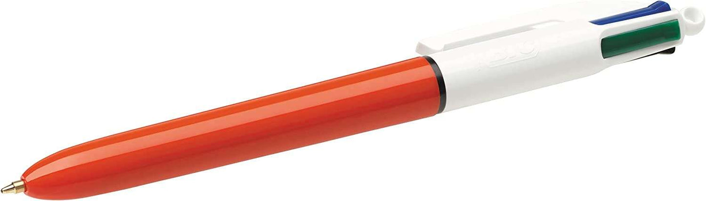 Stylo bille rétractable Bic Original 4 couleurs, pointe fine 0,8 mm, trait 0,36 mm, encre C