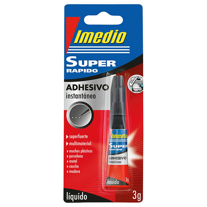 Colle instantanée Imedio Super Fast 3 g - Ultra rapide et extra forte - Idéale pour coller les petites surfaces - Multi-matériaux - Transparente - Quantité : 10