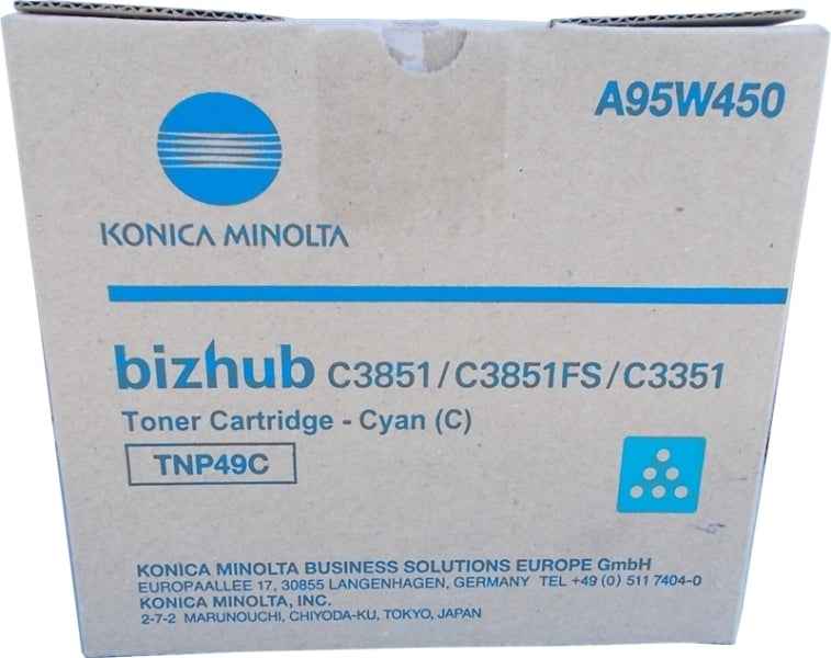 Konica Minolta TNP49 Cyan Cartucho de Toner Original - TNP49C/A95W450 - Prinkweb
