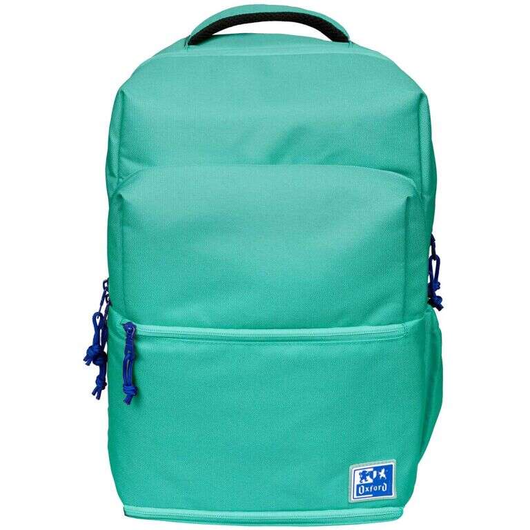 Sac à dos scolaire Oxford +LB B-Out - Compartiment isotherme - Fermeture éclair extensible - Bretelles rembourrées et réglables - Dimensions : 42 x 30 x 15 cm - Turquoise