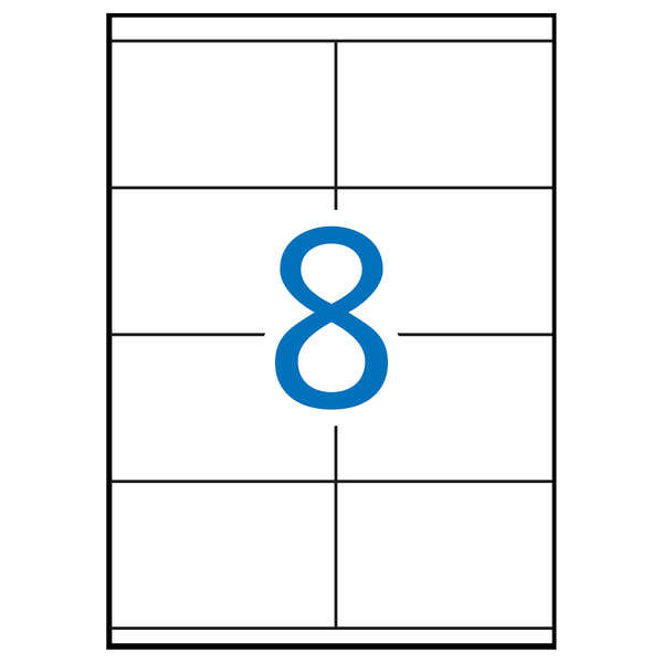 Apli Pack de 800 Etiquetas Blancas Permanentes 105.0 x 70.0mm - 100 Hojas x 8 Etiquetas