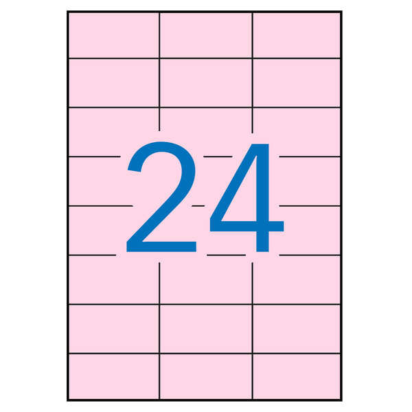 Apli Etiquetas Rosa Pastel Permanentes 70.0 x 37.0mm 20 Hojas - Prinkweb