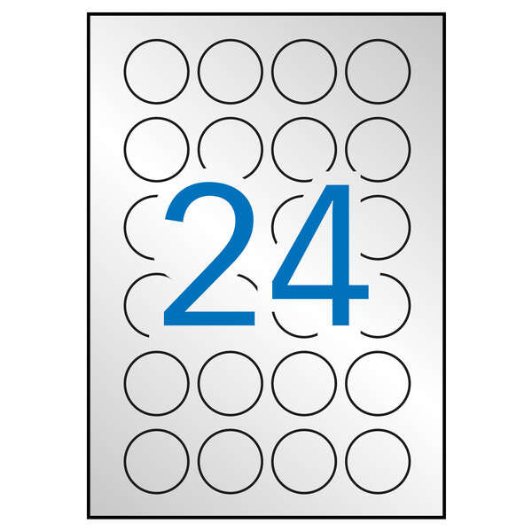 Apli Etiquetas Metalizadas Plata Ø 40.0mm 20 Hojas - Prinkweb