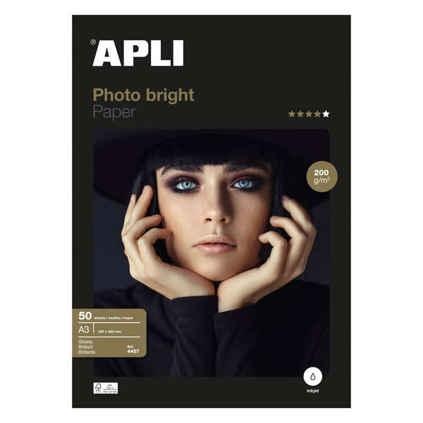 Apli Papel Fotografico Photobright A3 200g 50 Hojas - Prinkweb