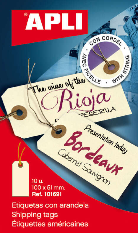 Apli Etiquetas con Arandela e Hilo 100 x 51mm 10 U. - Prinkweb
