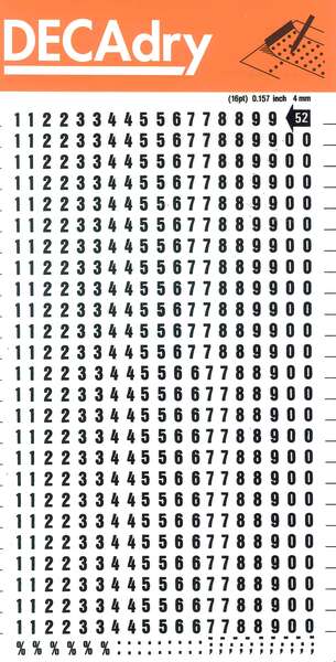 Apli Numeros Transferibles - 4mm - Facil Aplicacion - Negros Intensos - 528 Caracteres - Negro - Prinkweb