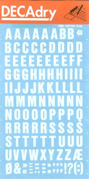 Apli Letras Transferibles Blancas 12mm - Facil Aplicacion - 117 Caracteres - Resistente al Agua - Versatil Blanco - Prinkweb