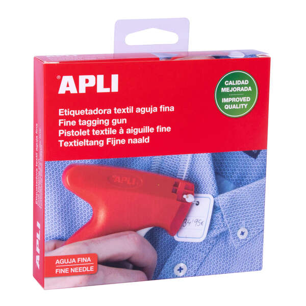 Apli Etiquetadora Textil Fina - Compatible con Agujas y Navetes Apli - No Daña los Tejidos - Prinkweb