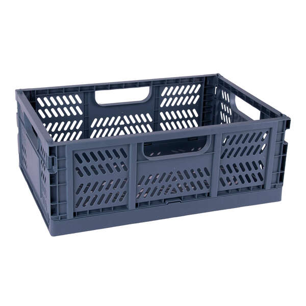 Boîte de rangement pliable et empilable en plastique Apli Up North - Dimensions : 430 x 290 x 160 mm - Idéale pour les outils, les jouets, le linge, etc. - Bleu grisâtre