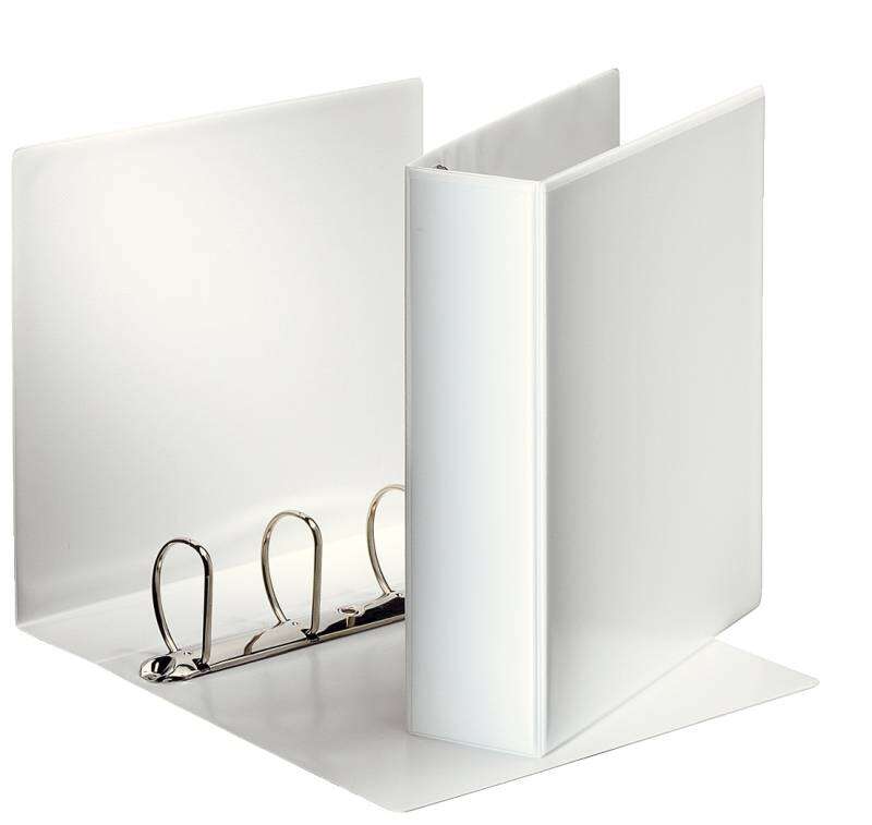 Esselte Carpeta Canguro Gama Basica 60mm - Mecanismo 4 Anillas Mixtas - 2 Bolsillos Exteriores - A4 - Blanco - Cantidad: 10