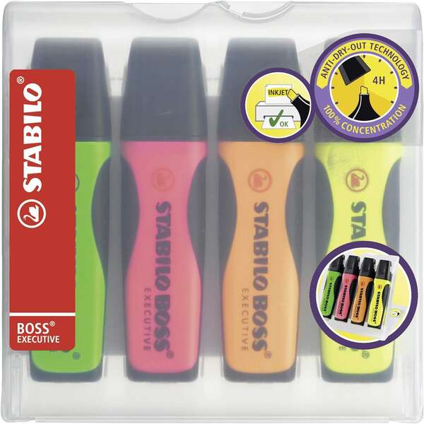 Stabilo Boss Executive Marcadores Fluorescentes - Zona de Agarre - Trazo entre 2 y 5mm - R