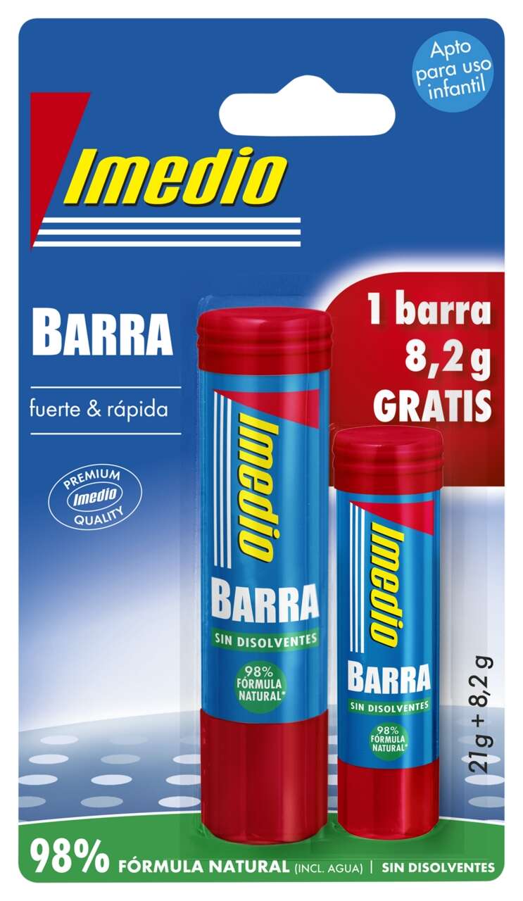 Lot de 2 bâtons de colle Imedio (1 x 21 g + 1 x 8,2 g) - Sans solvant - Lavable - Convient à un usage scolaire