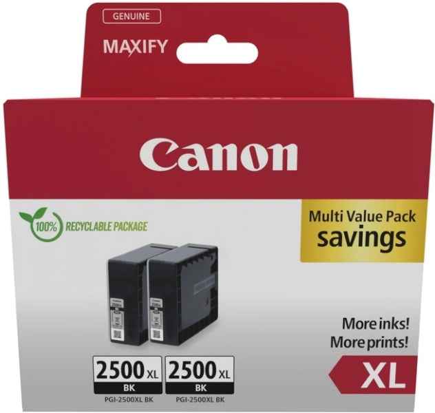 Canon PGI-2500XL Multipack de 2 Cartuchos de Tinta Originales Negro - 9254B011 - Prinkweb